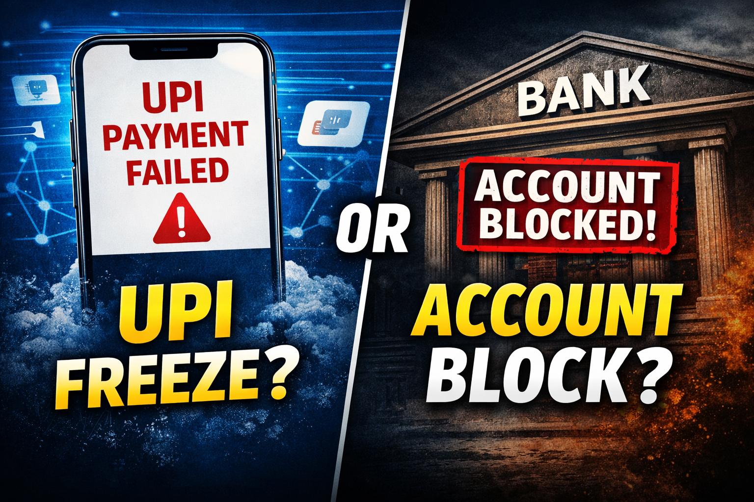 UPI Freeze vs Account Block